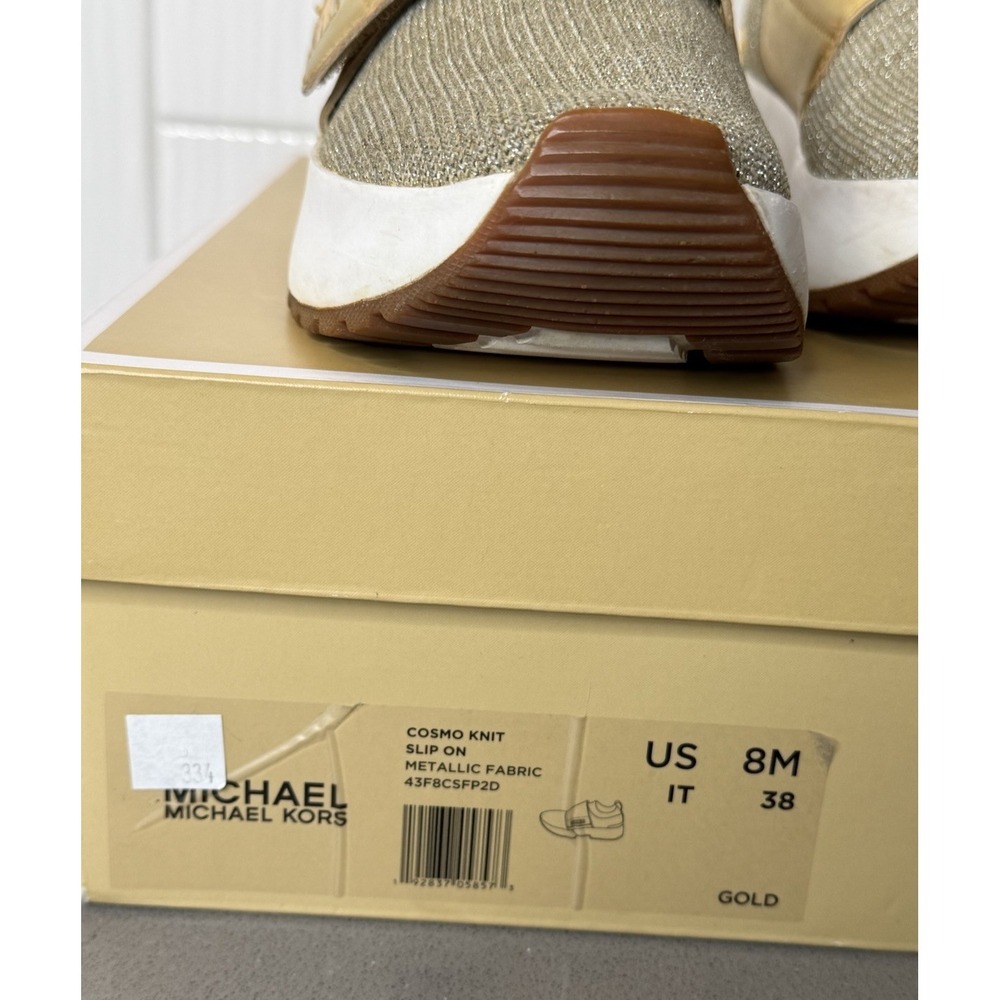 Michael Kors Cosmo Knit Slip-On Sneakers Gold For Women's Size 8M Platform Shoes - Picture 15 of 15